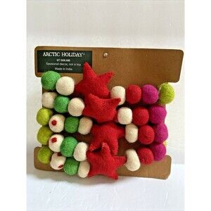 NEW Arctic Holiday Felt Garland 6' Stars